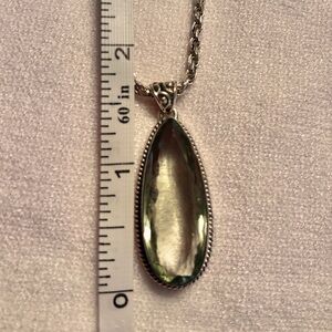 EXTRA LARGE Prasiolite - (Green Amethyst) Pendant Set In Sterling